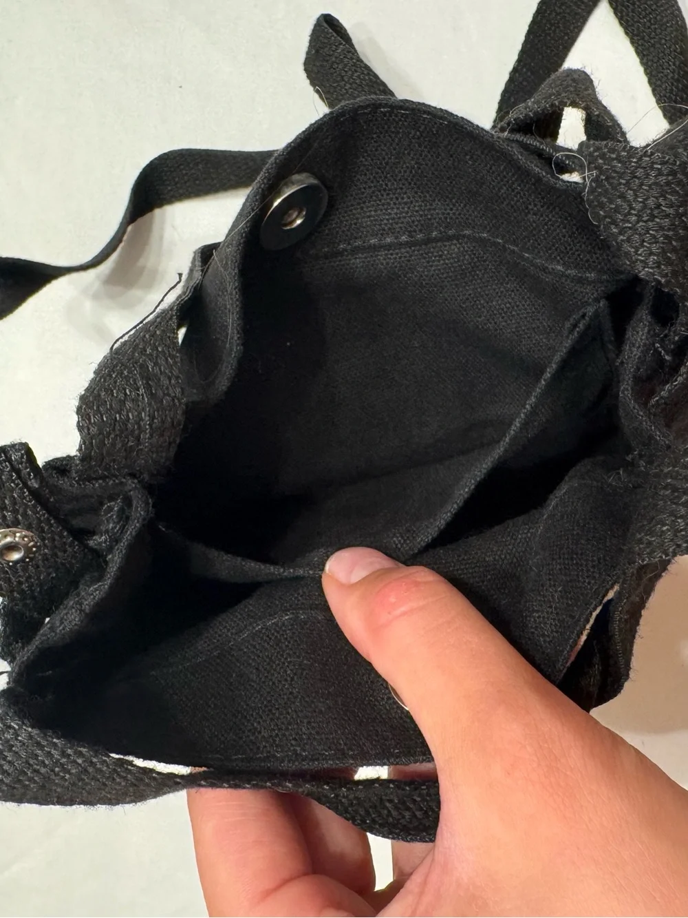 Black Canvas Crossbody Travel Bag